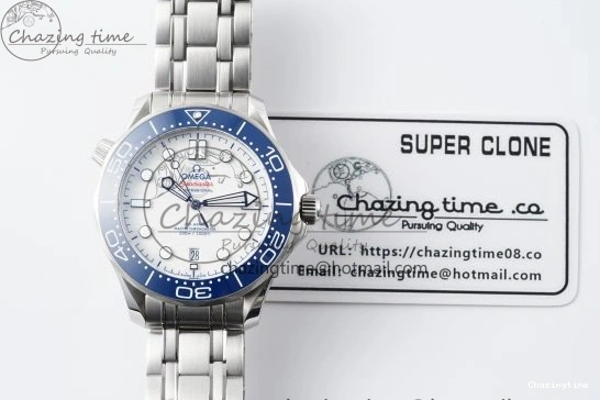 0428 Thermal Seamaster Diver 300M ZF 1:1 Best Edition Blue Ceramic White Dial on SS Bracelet A 7733